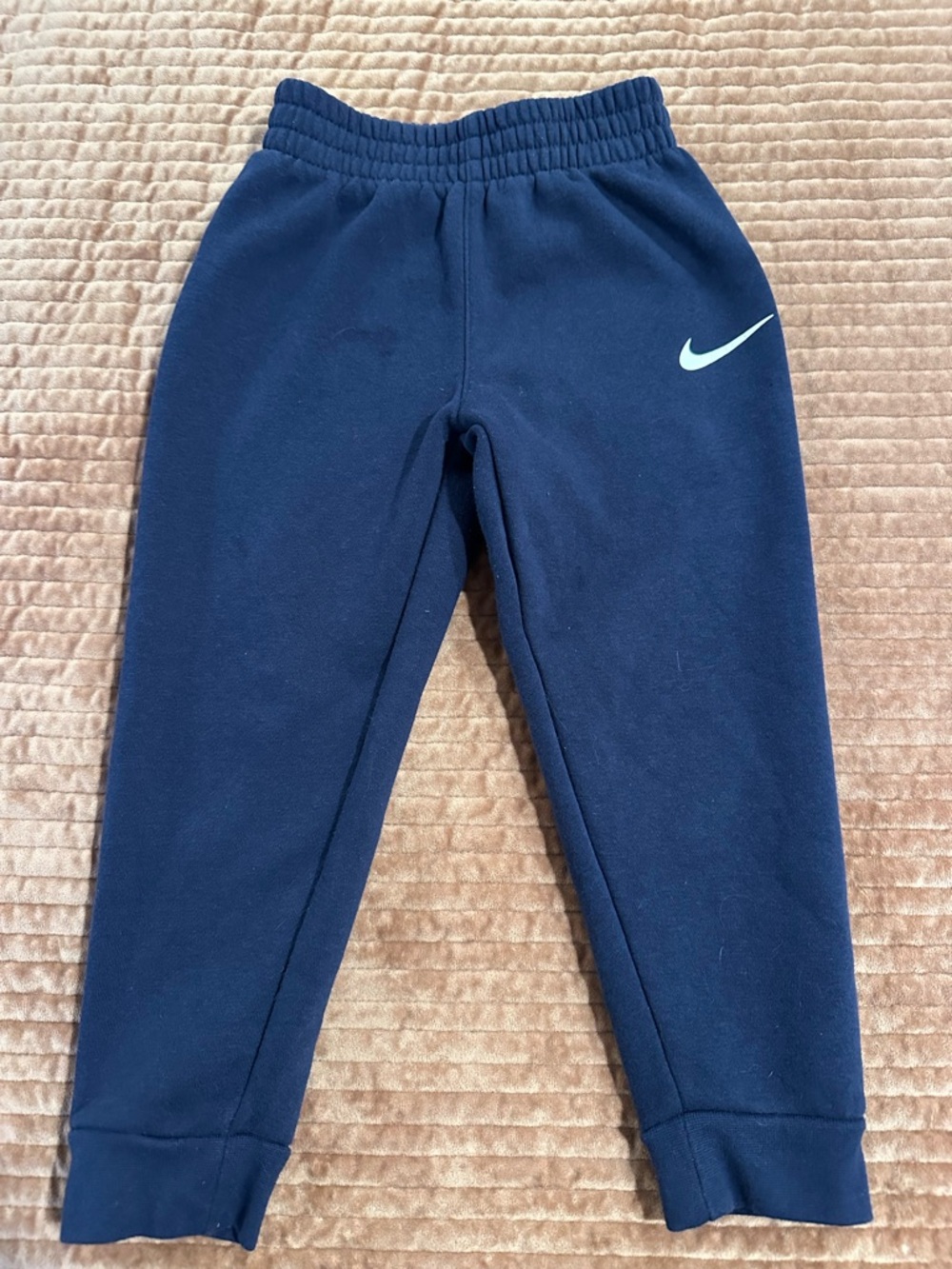 Nike Kids Navy Jogger Pants with White Swoosh